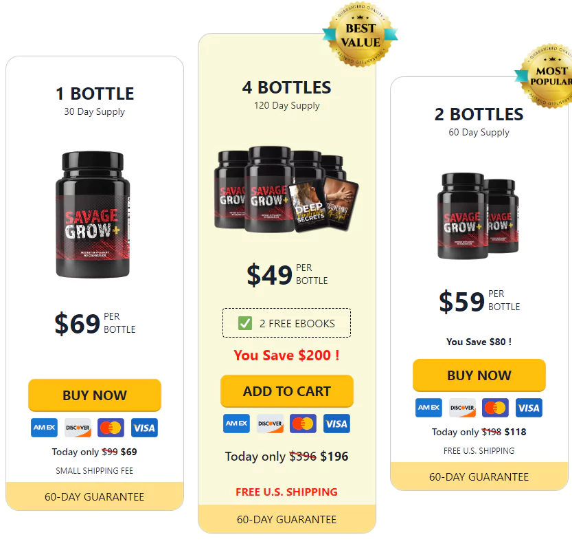 Savage Grow Plus Price
