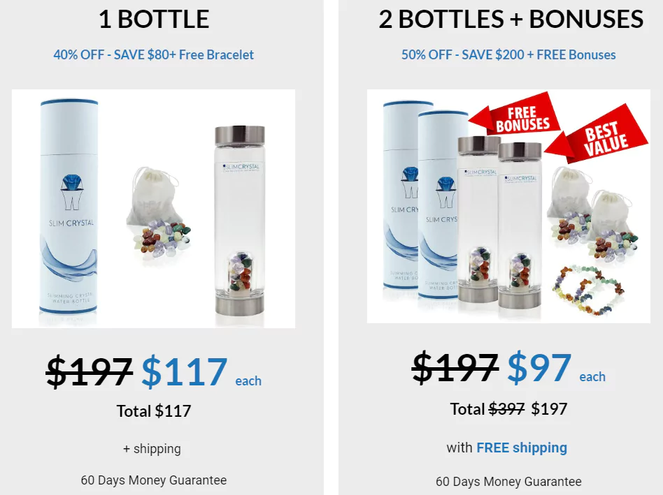 Slim Crystal Water Bottle Price